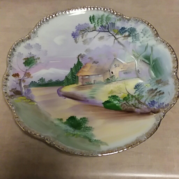 Vintage or Antique HandPainted Porcelain Vanity Tr - Picture 1 of 6